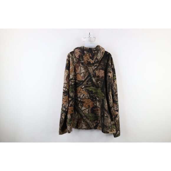 Vintage 90s Streetwear Mens Large Distressed Camouflage Fleece Hoodie Sweatshirt - Picture 10 of 12